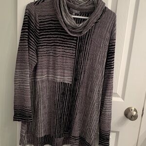 Habitat Charcoal and Light Gray Women's Cowl Neck Sweater